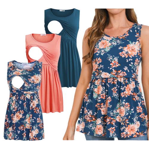 Bearsland Female Sleeveless Maternity Tank Tops Breastfeeding Nursing Clothes