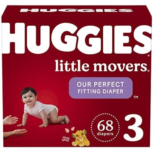 Baby Diapers Size 3 (16-28 lbs), 68 Ct, Huggies Little Movers