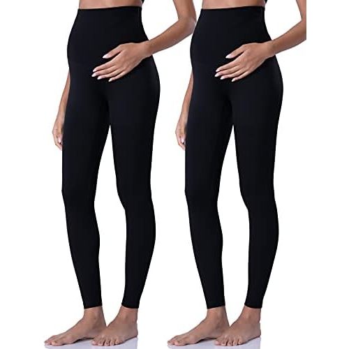 POSHDIVAH Women's Maternity Leggings Over The Belly Pregnancy Yoga Pants Active Wear Workout Leggings