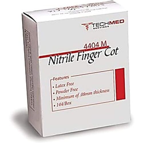 DUKAL 4404M Tech-Med Finger Cot, Medium, Nitrile (Pack of 144)