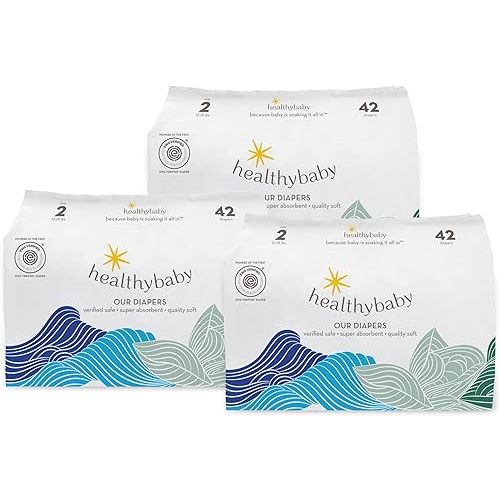 Our Diapers | EWG Verified Safe & Plant-Based Diapers | Leak Protection | Soft Organic Cotton Shell | Chlorine-Free Diaper for Sensitive Skin | Size 2 (27-35 lbs) 126 Count