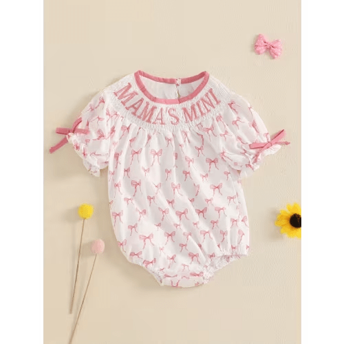 adorable pink floral print girl summer romper - Temu