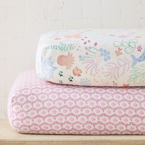 Ocean Swimmers & Vines Crib Sheet Bundle | West Elm