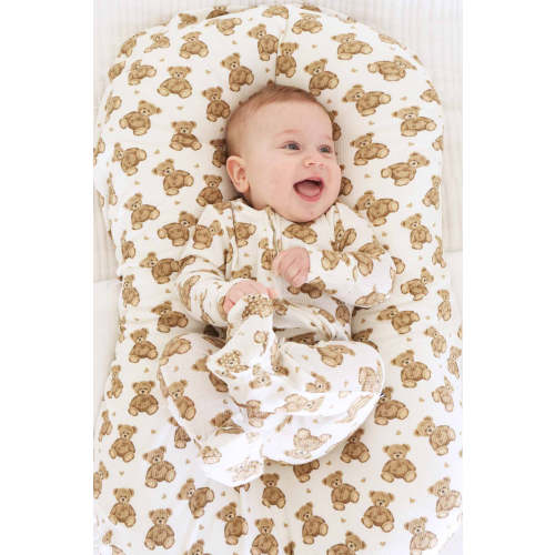 Beary Sweet Bamboo Waffle Zipper Footie