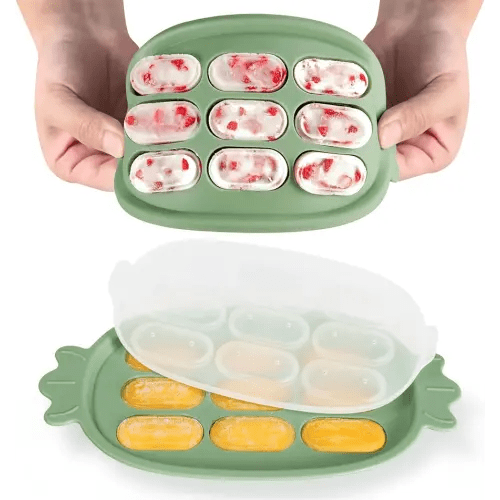 Haakaa Baby Popsicle Mold - Baby Food Maker & Breastmilk Teething Freezer Tray - BPA Free Silicone-Green