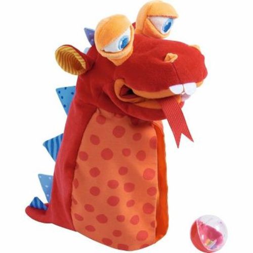 HABA Glove Puppet Eat it Up Dragon - Hand Puppet That Eats Small Objects, Perfect Toddler Toys for Ages 2-4, Sensory Hand Puppets, Preschool Toys