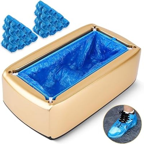 2025 Upgraded Shoe Cover Dispenser Automatic Machine with 200pcs Disposable Covers and Fits Most Shoes Size, Ideal Indoor Use for Home, Office, Hospital, Factory, Laboratory