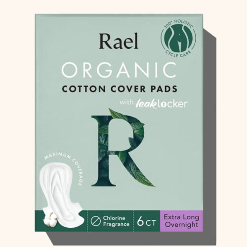 Extra Long Overnight Organic Cotton Cover Pads With Wings