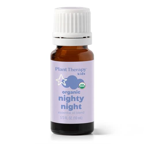 Plant Therapy Kids Organic Nighty Night Essential Oil Blend for Sleep, 10 mL (1/3 oz), 100% Pure, Undiluted, USDA Certified Organic, Encourages a Good Night's Rest