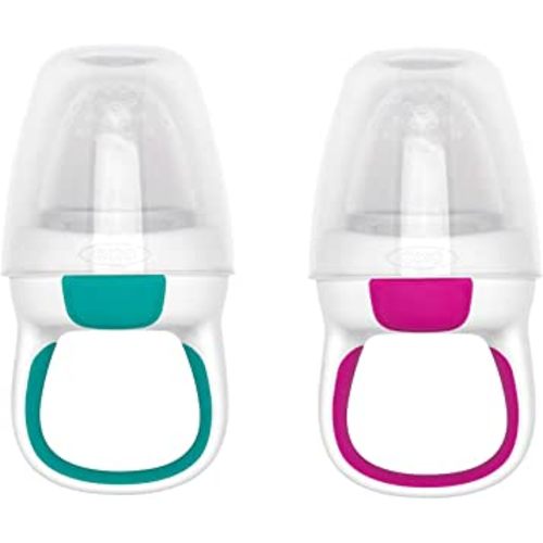OXO Tot Silicone Self-Feeder 2 Pack Teal/Pink