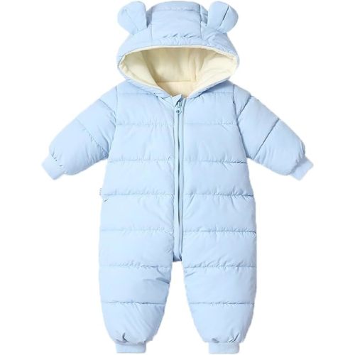 Infant Toddler Snowsuit Cute Baby Bear Suit Newborn Winter Coat Warm Hooded Jumpsuit for Boys Girls