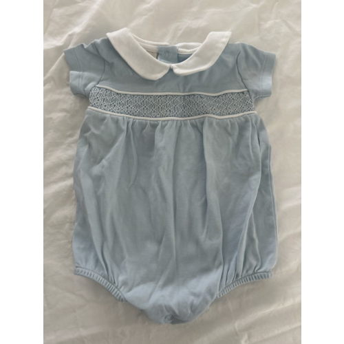 Short Sleeve Banbury Bubble - Buckhead Blue with Worth Avenue White Smocking