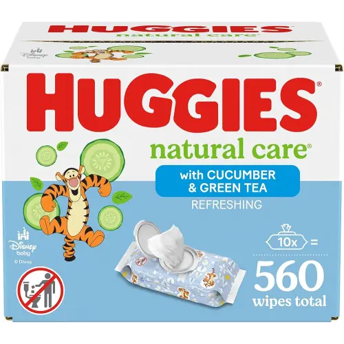 Huggies Natural Care Refreshing Baby Wipes, Hypoallergenic, Scented, 10 Flip-Top Packs (560 Wipes Total), Packaging May Vary