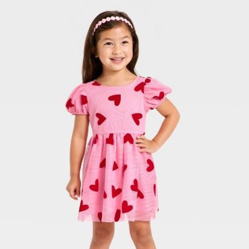Toddler Girls' Valentine's Heart Tulle Dress - Cat & Jack™ Pink