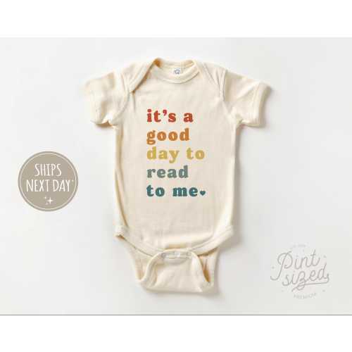 Read to Me Onesie® Its A Good Day To Read To Me Onesie® Cute Bodysuit National Reading Month Natural Baby Onesie®