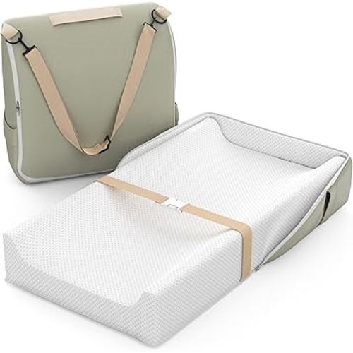 Baby Changing Pad, Portable Changing Pad with Waterproof Lining, Converts to Backpack for Easy Travel, Leather Surface and Cotton Changing Table Pads for Dresser Top