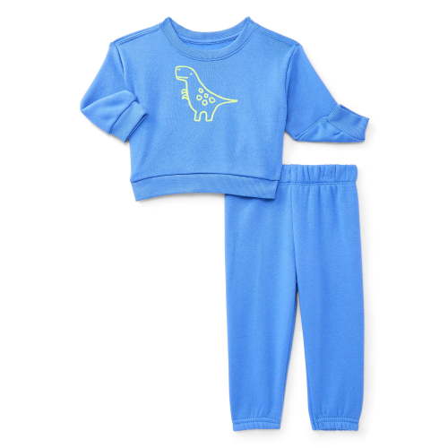 Wonder Nation Baby Boys Fleece Top and Pants Set, 2-Piece, Sizes 6M-24M