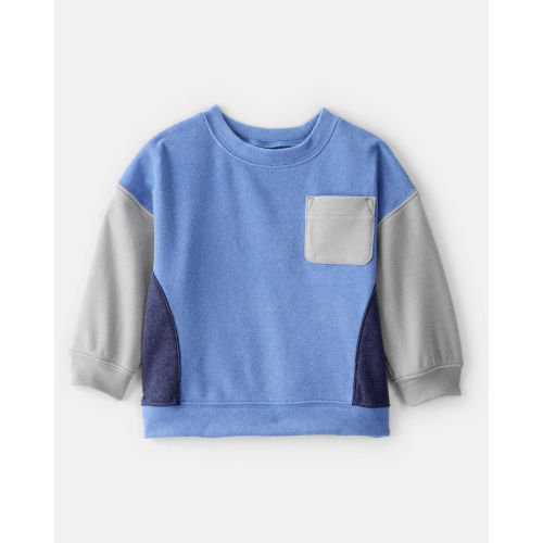 Baby Boy Colorblock Long-Sleeve Pullover Sweatshirt - Blue - Carter's | Carter's