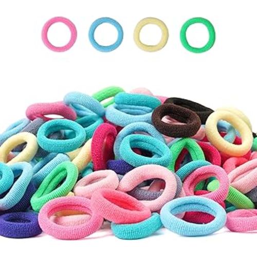 Mini Hair Ties for Girls Toddlers, 300PCS Tiny No Damage Ponytail Holders and Seamless Hair Elastics Bands - Diameter 0.8 Inch