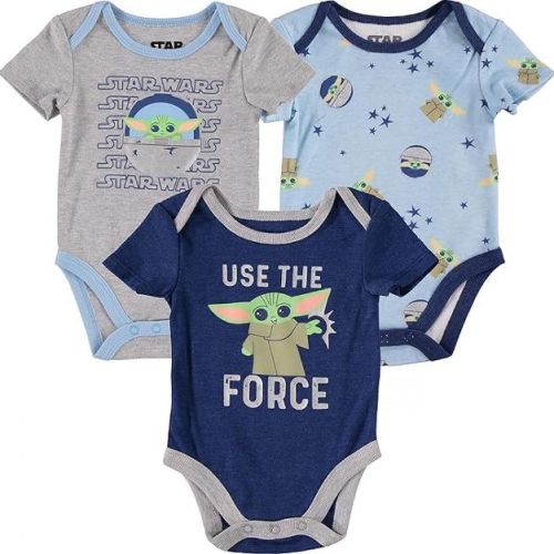 Kids Star Wars Disney Grogu Short Sleeve Bodysuits 3-Pack