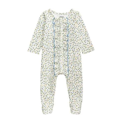 WHITE DITSY FLORAL RUFFLE SLEEPER