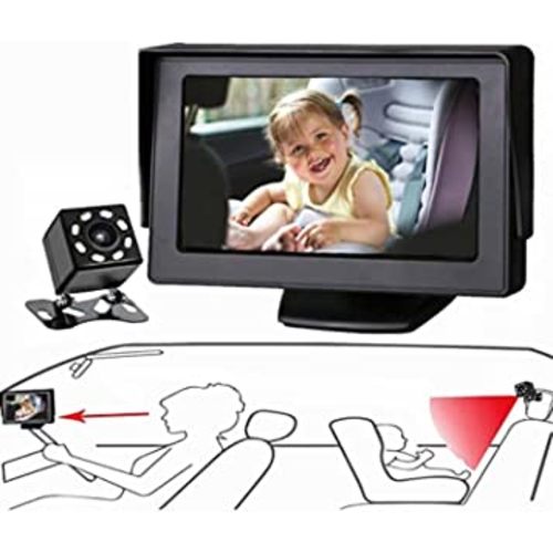 Baby Mirror for Car, Back Seat Baby Car Camera with Night Vision, View Infant in Rear Facing Seat with 4.3-Inch HD Display, Observe The Baby's Every Move at Any Time while Driving