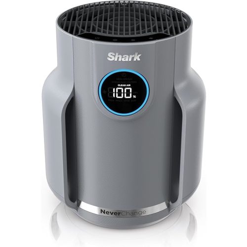 Shark Air Purifier for Home, NeverChange Compact Pro, for Bedroom, Nursery, Home Office, Dorm, HEPA-Exceeding Filter, Captures Pollutants, Pet Dander, Dust, Odor, Smoke, and More, HP071BRN, Winter Fog