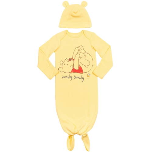 Disney Winnie the Pooh Newborn Baby Boys Sleeper Gown and Hat 0-6 Months