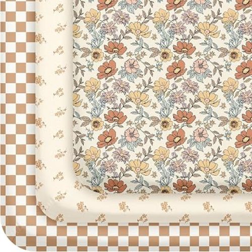 3 Pack Baby Crib Sheets for Boys Girls 52x28 Fitted Crib Sheet