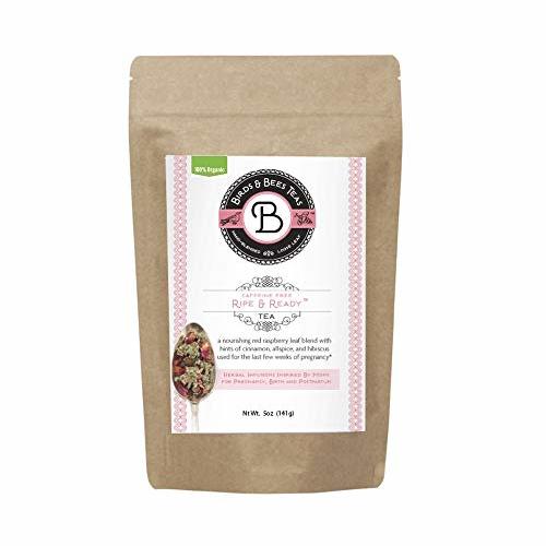 Birds & Bees Teas - Red Raspberry Leaf Tea Pregnancy, Ripe & Ready Organic Third Trimester Tea to Prepare Your Body for Labor and Birth - 40 Servings, 5.0 oz