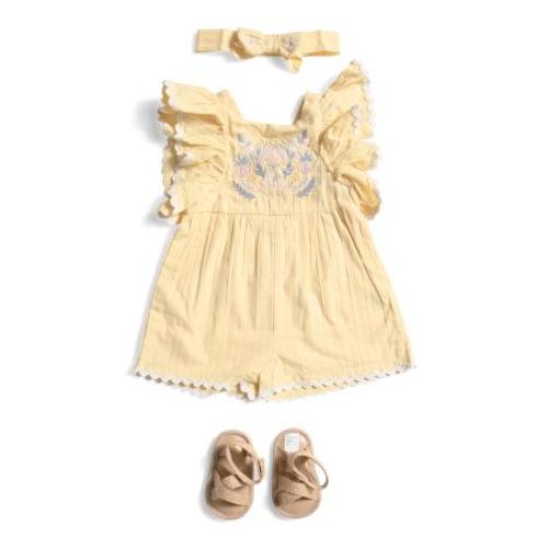 Newborn Girls 3pc Embroidered Romper Set | Kids & Baby | TJ Maxx