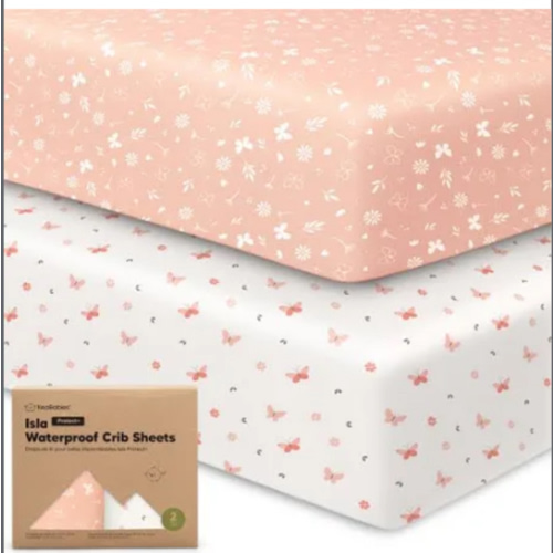 2-Pack Isla [Protect+] Waterproof Crib Sheets - Butterflies / 52 x 28