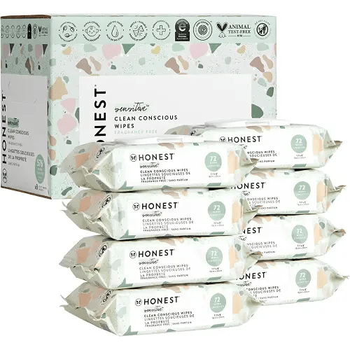 Amazon.com: The Honest Company Clean Conscious Wipes | 99% Water, Compostable, Plant-Based, Baby Wipes | Hypoallergenic, EWG Verified | Geo Mood, 72 Count (Pack of 8) : Everything Else