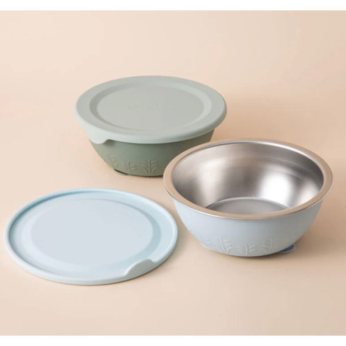 Stainless Steel Silicone Suction Bowl - 13 oz