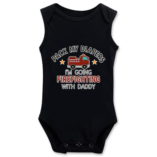 Pack My Diapers I'm Going Firefighting With Daddy Infant Bodysuit Firefighter Baby Clothes