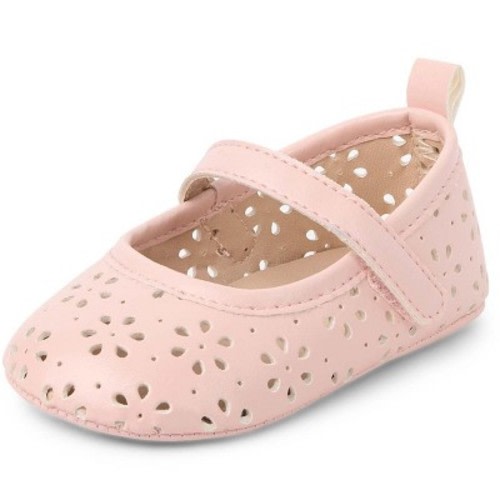 The Children's Place Baby Girls Perforated Floral Ballet Flats Pink 3-6 M