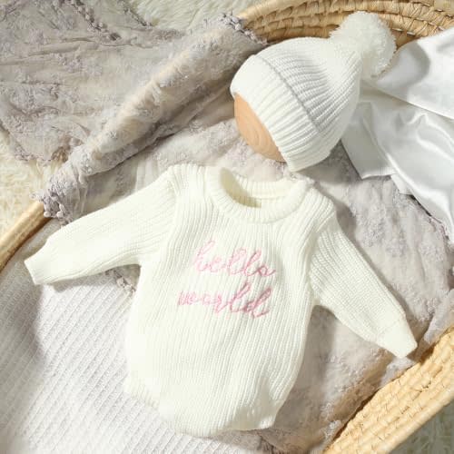 Ylsteed Infant Baby Sweater Romper Baby Girl Boy Knitted Pullover Fall Winter Clothes Baby Boy Girl Outfit Embroidery Clothes