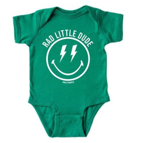 The Juniper Shop SmileyWorld Rad Little Dude Baby Short Sleeve Bodysuit