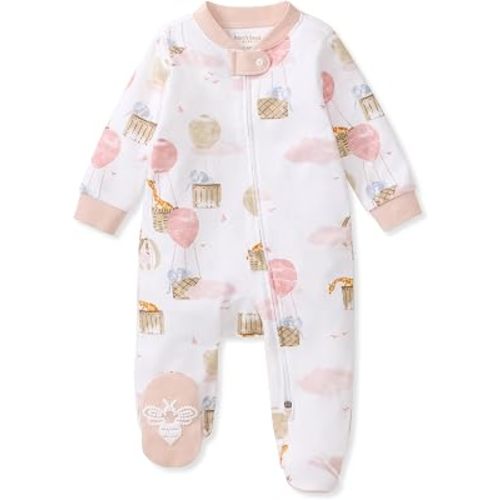 Burt's Bees Baby Girls' Organic Cotton, Sleep and Play Footed Pajamas
