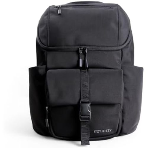 Itzy Ritzy Belong Bucket Backpack with 16 Pockets & Changing Pad (Black)