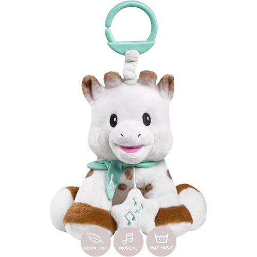 Sophie la girafe Sweetie Plush with Music Box, Ultra Soft Baby Comfort Toy with Lullaby, Easy to Grasp Sensory Plush for Infants, Travel-Friendly Cuddly Companion