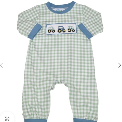 Hand Smocked Tractor Romper
