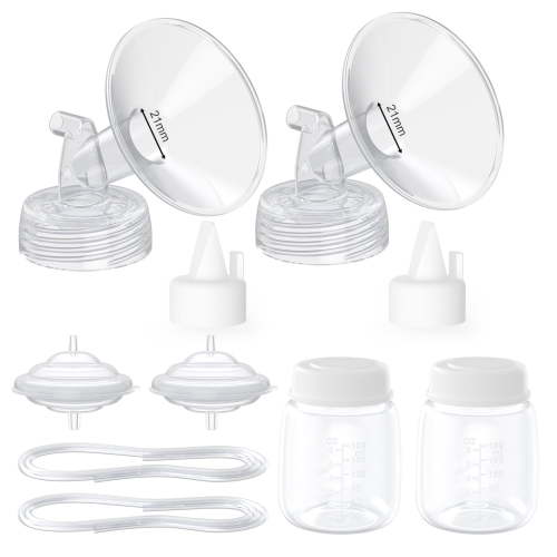 Paruu Pump Parts Compatible with Spectra S1/S2/9 Plus, Not Original Accessories, Full Set Replacements Include 21mm Flanges, Valves, Backflow Protectors (Duckbills Included), Tubings and Bottles