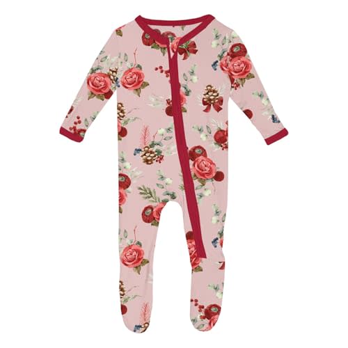KicKee Zip-Up Footie for Babies & Toddlers – Viscose from Bamboo Sleepwear with Built-In Hand Covers and Grippy Feet
