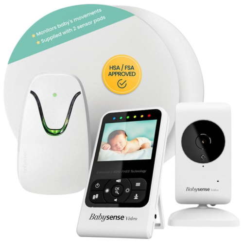 Babysense Movement and Video Baby Monitor - Babysense 7 Safe Sleep & Compact Video Monitor Bundle - 2 in 1
