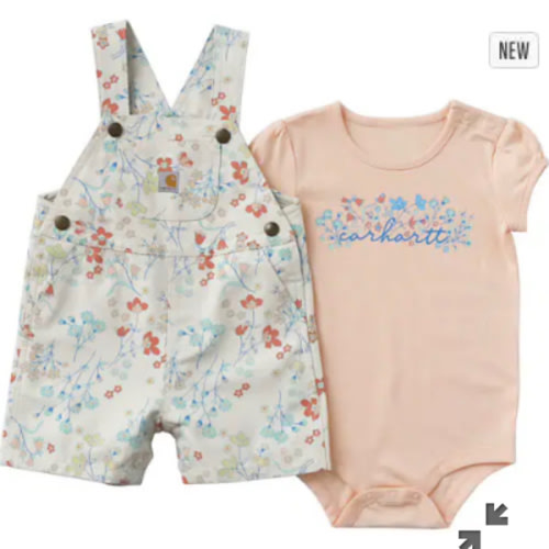 Girls' 2-Piece Short Sleeve Bodysuit & Canvas Shortall Set (Baby) | Kelly Yazdi's Favorites (@kellyyazdi) | Carhartt