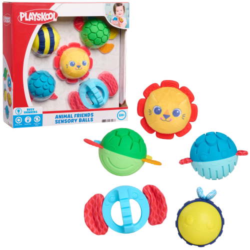 Playskool Animal Friends Sensory Balls Set, 5-Pieces, for Toddlers 18 Months and Up