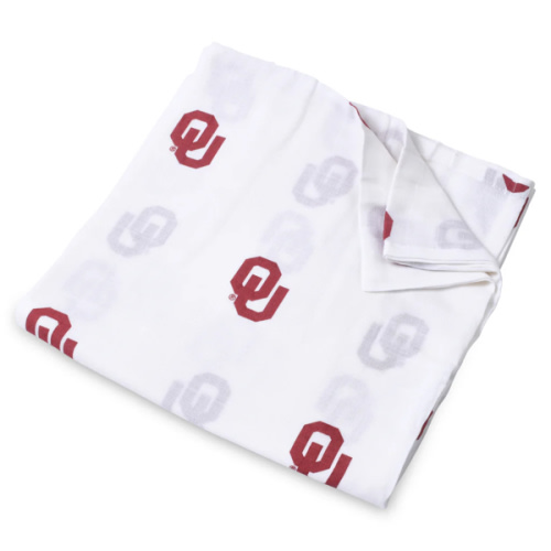 University of Oklahoma Muslin Swaddle Blanket - OU Sooners Baby Swaddl – Three Little Anchors