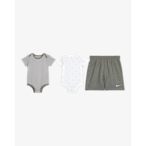 Nike Essentials Baby (0-9M) 3-Piece Striped Swooshfetti Set. Nike.com