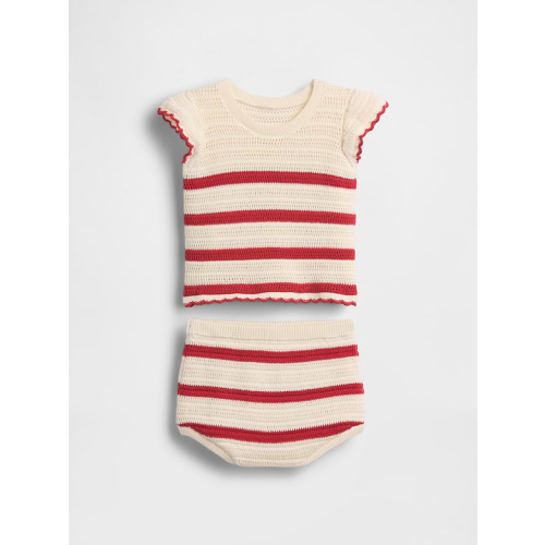 Baby Crochet Stripe Outfit Set